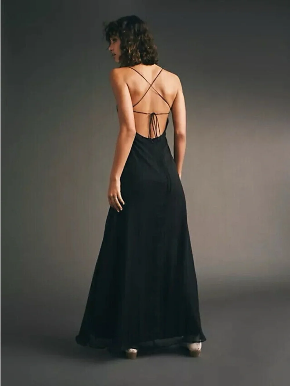 Free People black Simone maxi dress
